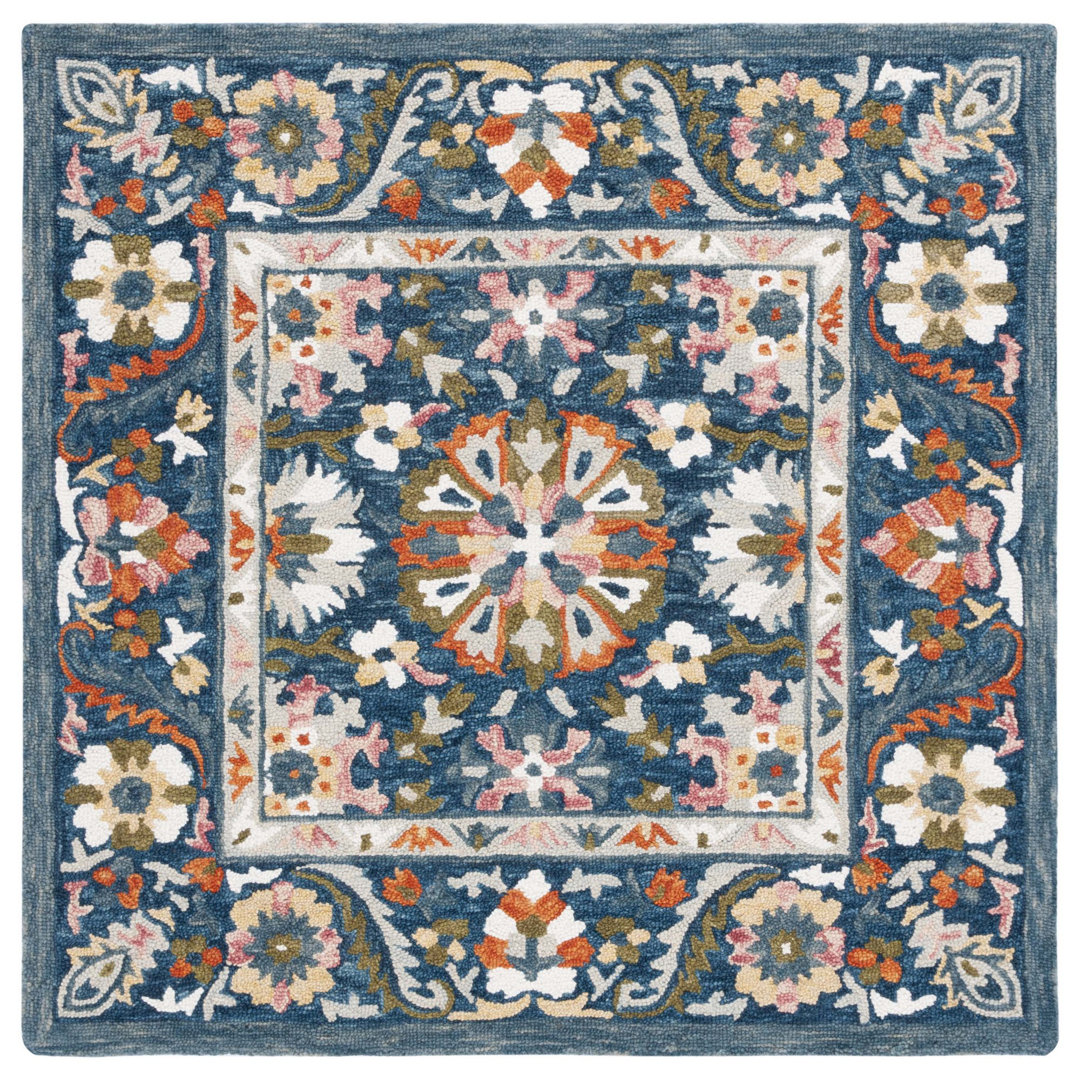 Oriental Hand Tufted Wool/Cotton Area Rug in Green/Blue/Orange/Yellow/Pink/Ivory Langley Street® Rug 