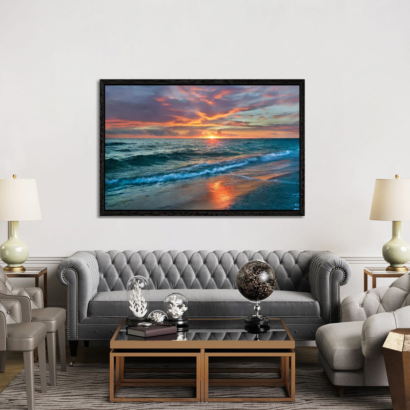 Sunset Over Ocean, Gulf Islands National Seashore, Florida by Tim Fitzharris - Floater Frame Gallery-Wrapped Canvas Giclée on Canvas