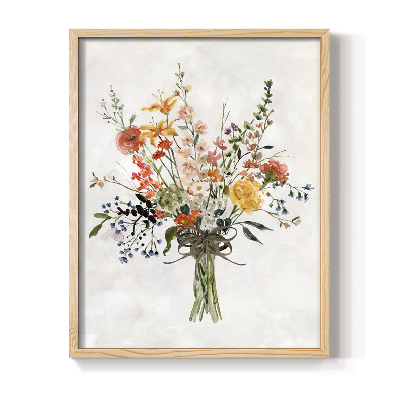 «Favorite Picks Bouquet II», reproduction encadrée - bois massif, Naturel, H 11 po x l 9 po