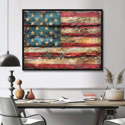 Blue Red American Flag II - Flag Wall Decor
