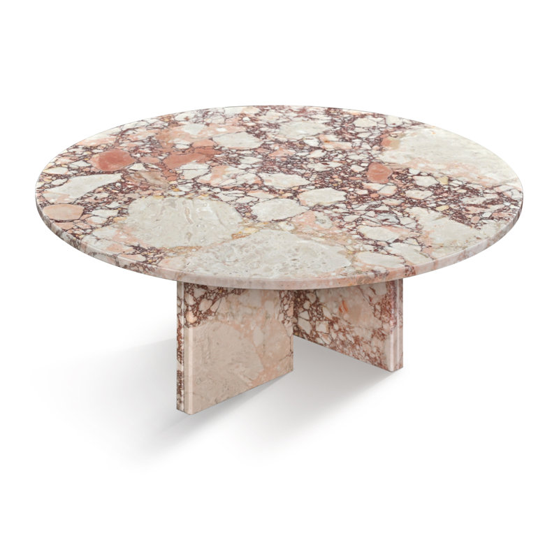Table basse en marbre, table de salon, pierre naturelle, marbre véritable, marbre véritable, Rose