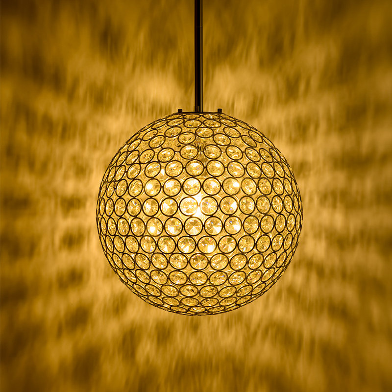 Modern 1-light Crystal Globe Pendant Light