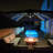 10' Square Lighted Cantilever Swivel Umbrella with Solar Powered LED Swivel and Base-67120589