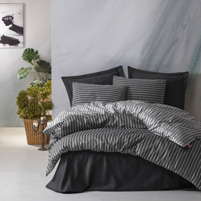 Satin Striped Duvet Cover