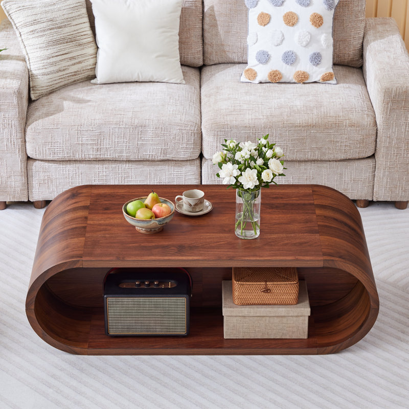 Table basse ovale simple 47,24 po, Noyer