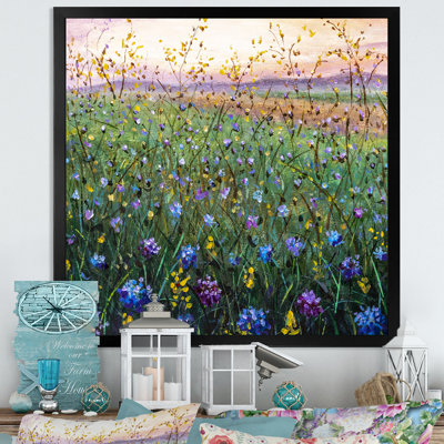 Champ vibrant de fleurs sauvages - Peinture