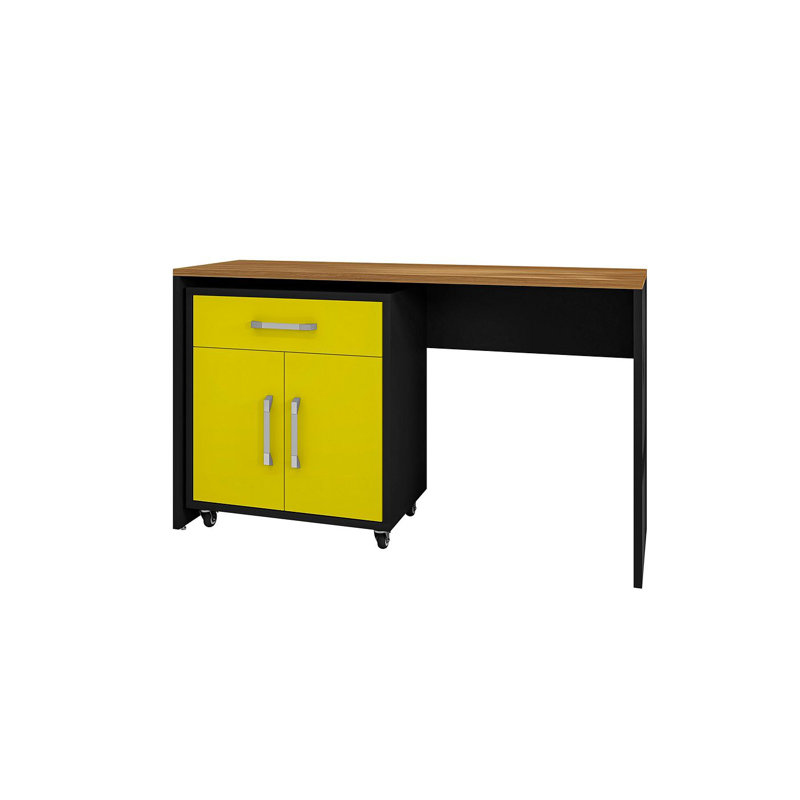 Aseem 2 Piece Single Storage Cabinet ( 36.22'' H x 59.84'' W x 19.69'' D), Matte Black/Yellow
