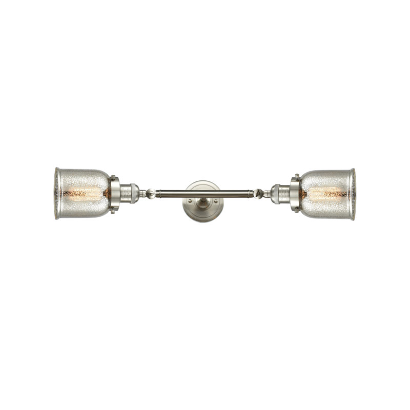 Latta 2 - Light Dimmable Vanity Light, LED, Brushed Satin Nickel, Silver Mercury