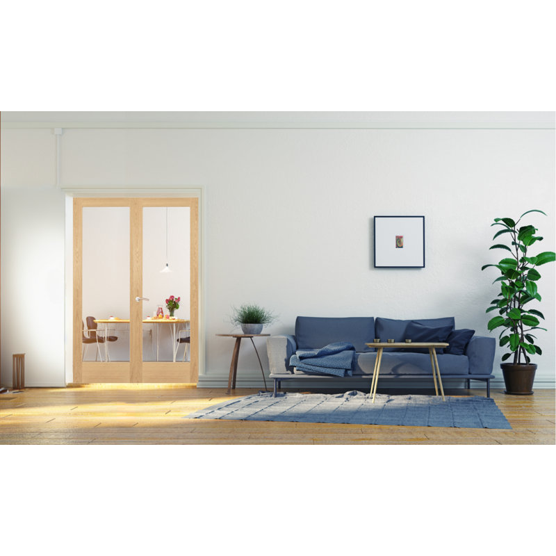 Solid Oak French Doors, 136cm H x 198.10cm W