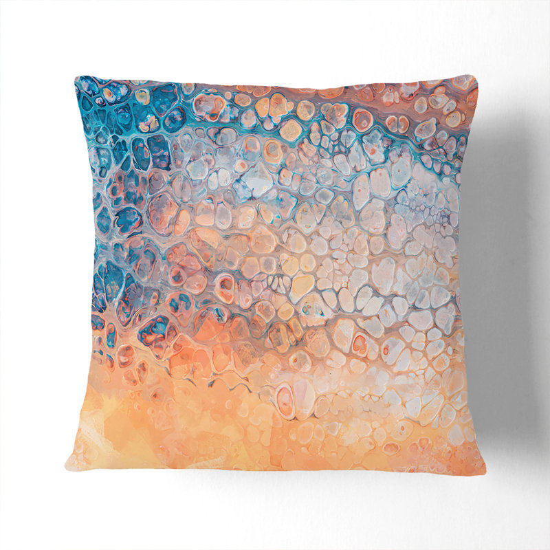 Abstract Square Cushion, 40cm H x 40cm W x 15cm D, White