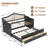Daybed With Trundle And Storage, Wooden Sofa Bed With Upholstered Button Tufted Backrest For Versatile Use-247209026