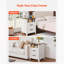 Nightstand, with Charging Station, End Table with 2 Drawers and Open Shelf, Bedside Storage Cabinet, Rustic Side Table with USB Port and AC Outlets, for Bedroom, Living Room, White