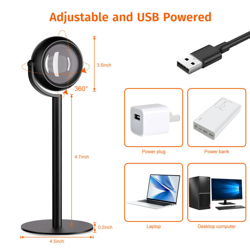 Upgraded Sunset Lamp Projector with App Control