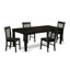 Ensemble de salle à manger 7 pièces composé d'une table rectangulaire avec rallonge papillon et 6 chaises de cuisine, lin blanc-49667121-25710588