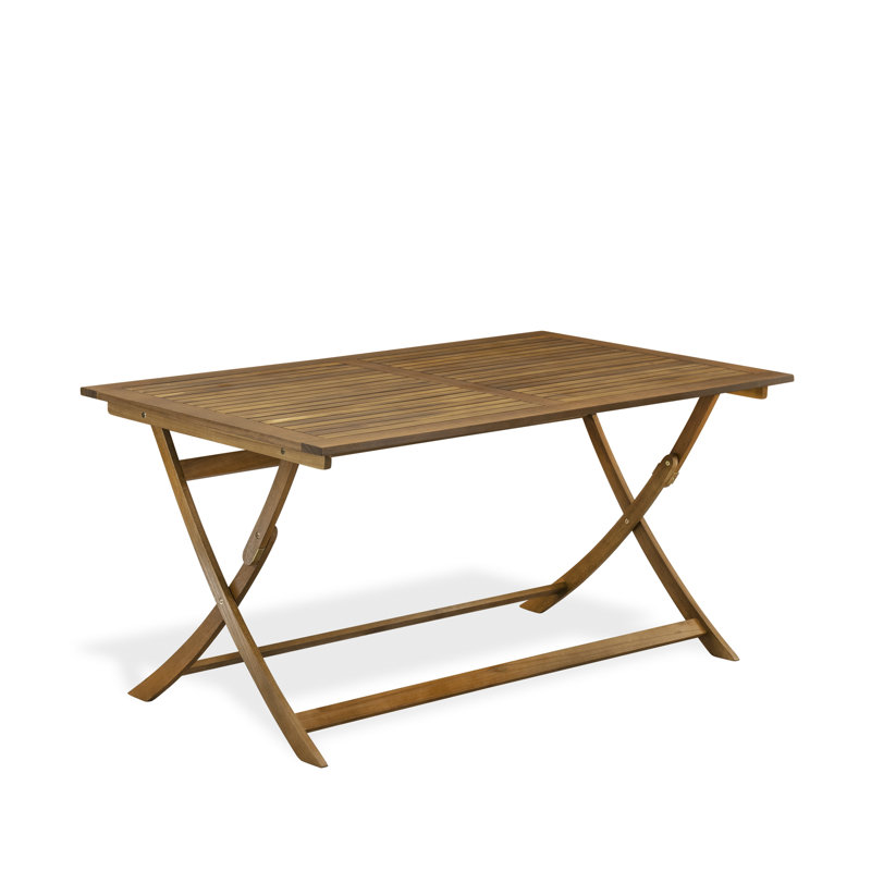 Table de salle à manger A Patio - table rectangulaire en bois d'acacia avec feuille papillon, 36 x 60 pouces