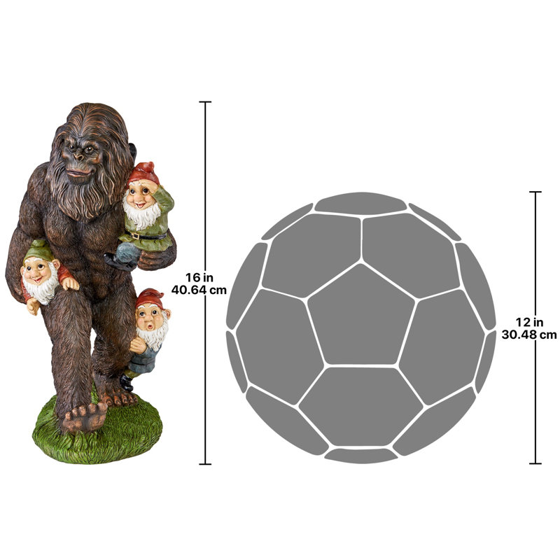 Towing Garden Gnomes Bigfoot Garden Statue