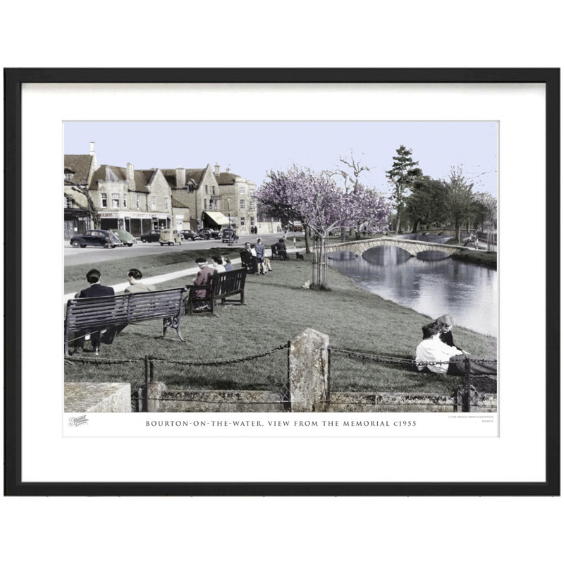 Bourton on the Water, View from the Memorial C1955 1 Piece Single Picture Frame Wall Art, 60cm H x 80cm W x 2.3cm D
