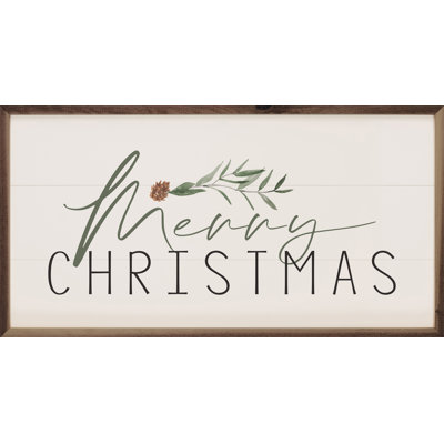 Merry Christmas Pinecone Whitewash