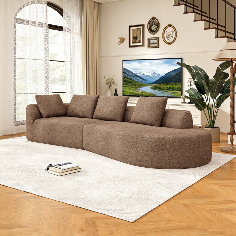 Salvatore 122 Inch Wide Extra Large Four Seater Sectional, Camel