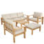 Ensemble de canapé modulaire d'extérieur en acacia