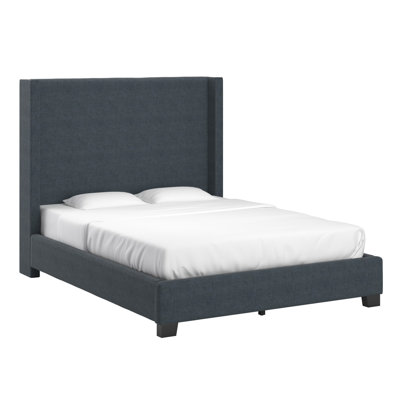 Vita Upholstered Pleated Wingback Bed