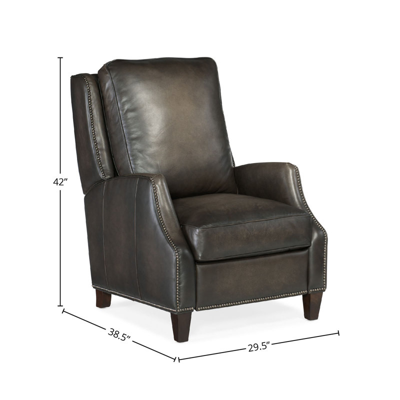 Elicce Leather Power Recliner, Brown Genuine Leather, Manual