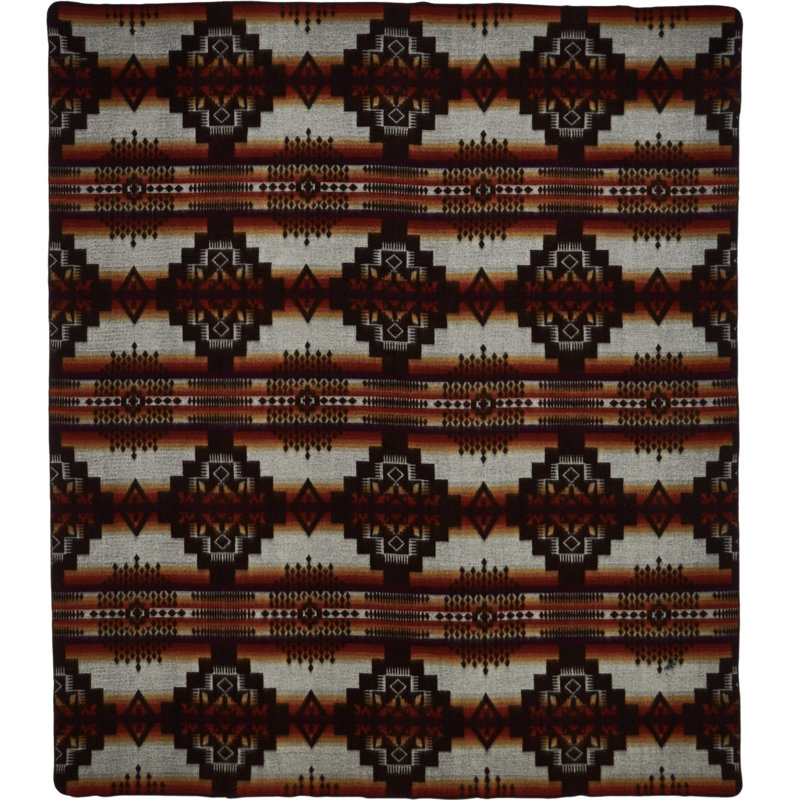 Ultra Soft Sienna Southwest Handmade Blanket, Brown/White
