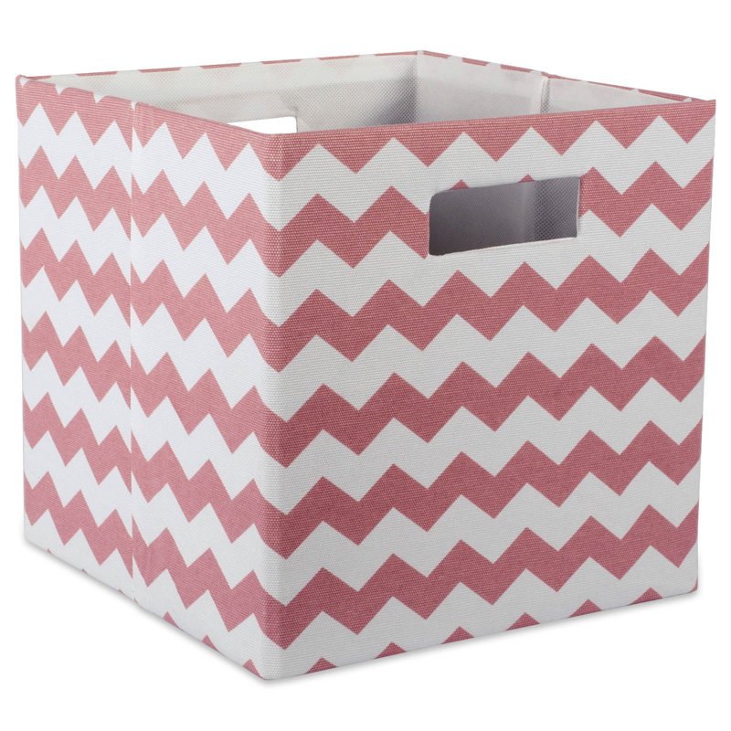 Cube en tissu de polyester, Rose, H 13 po x l 13 po x p 13 po