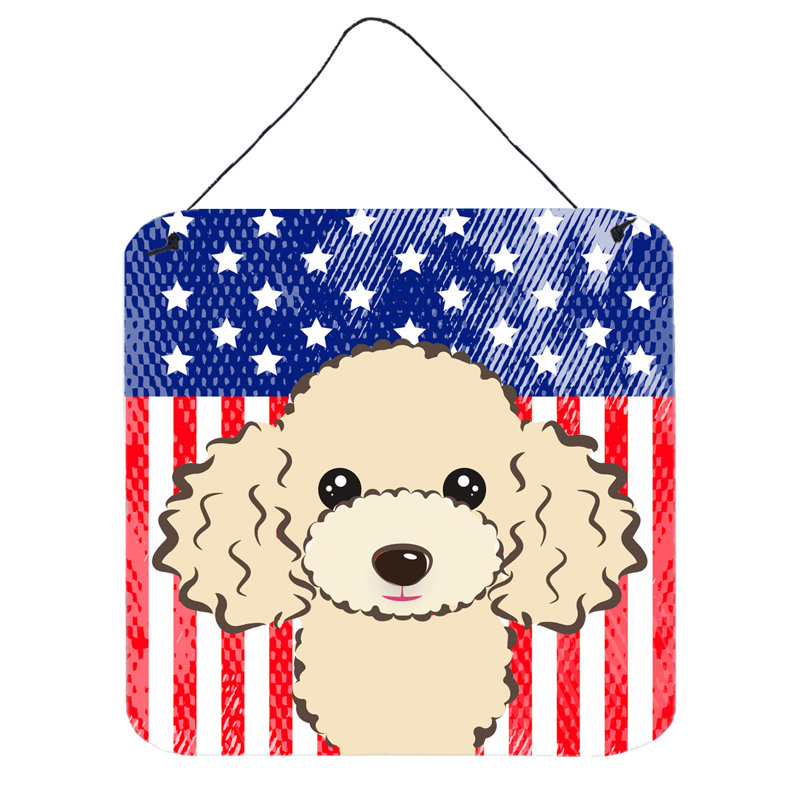 Décoration murale drapeau american, Caniche Buff