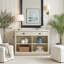 Console polyvalente avec tablettes ouvertes et tiroirs de rangement cachés - Table d'entrée de style campagnard-416102520-416102521-416102527