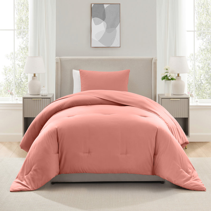  ensemble d'édredon en microfibre douce 2 pièces avec taie décorative, Édredon pour lit simple TG + 1 taie décorative