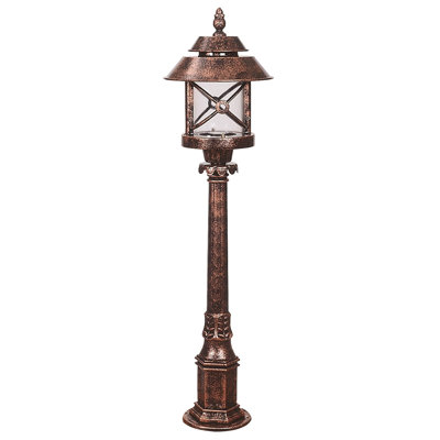 Outdoor Floor Lamp, Traditional Brown ABS Body, 39.4 in Tall x 10.2 in Diameter | IP65 Weatherproof, E27 Socket Max 40W, Polycarbonate Cap | Perfect for Nostalgic & Industrial Outdoor Spaces