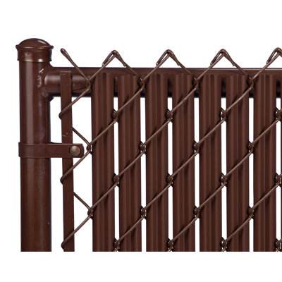 Ridged Slat Single Wall Bottom Locking Slat Depot Privacy Slat for 3', 4', 5', 6', 7' and 8' Chain Link Fence (6ft, Brown)