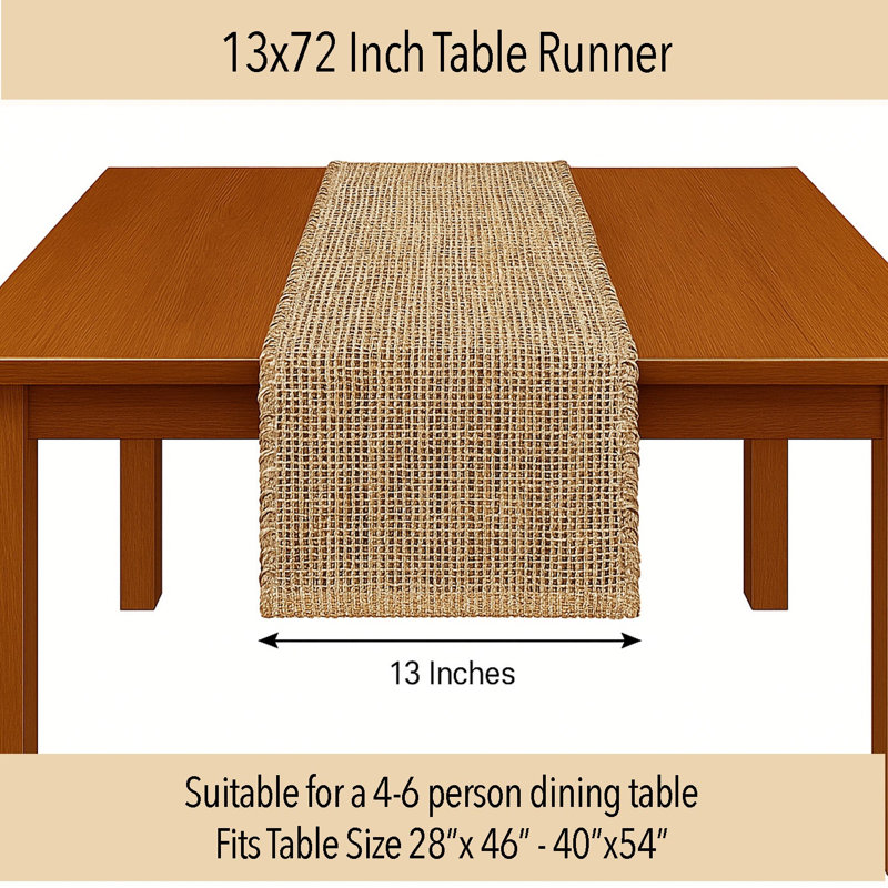 Chemin de table Pingham, 72 po x 13 po, Naturel / brun