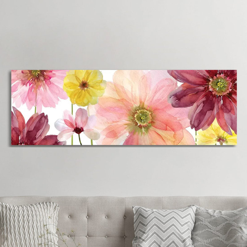 Pop Of Pink II by Carol Robinson - Panoramic Painting on Canvas, 182.88 cm H x 60.96 cm W, Wrapped Canvas
