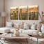 Ensemble de 3 tableaux sur toile tendue représentant un cactus du désert avec des fleurs et une clôture en bois-485846769