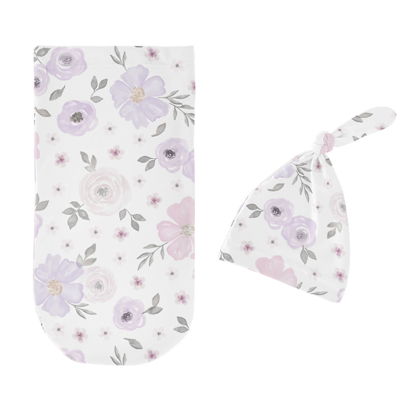 Watercolor Floral Sleep Sack Set, Lavender/Gray