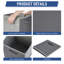 Paquet de 6 bacs de rangement en tissu de 11 pouces avec poignées en similicuir, paniers de rangement pliables pour tablettes, placard et rangement cubique, gris-1991312987