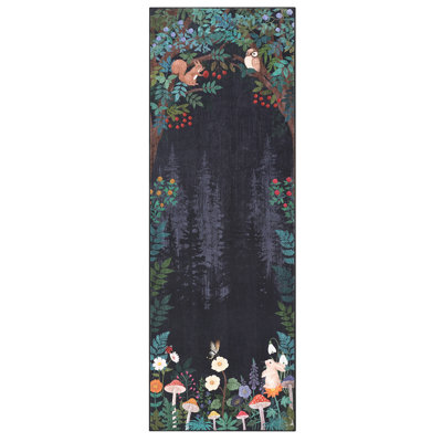 Mushroom Jungle Washable Rugs for Living Room, Bedroom and Dining Room