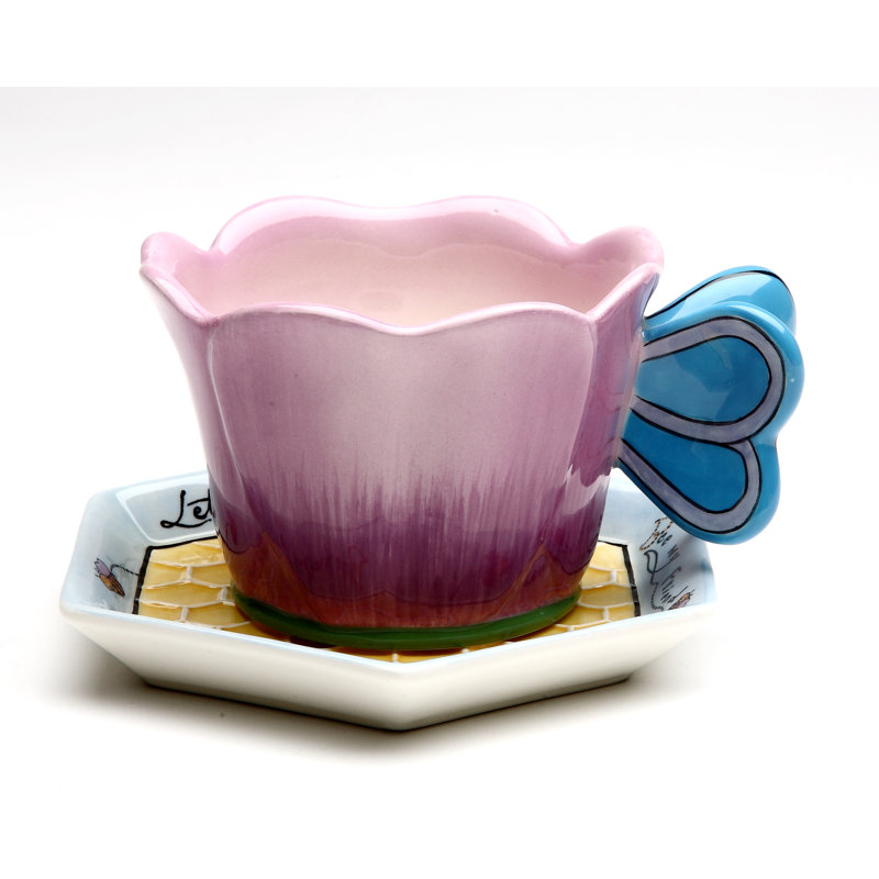 Ceramic Teacup and Saucer