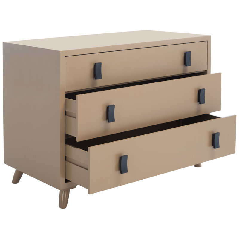 Damanpreet 35.4'' W 3 - Drawer Dresser, Taupe