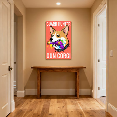 Animals Guard Hunter Gun Corgi Dog With Pistol