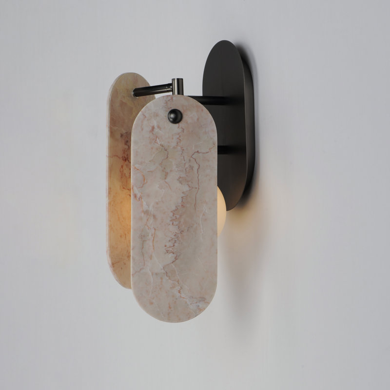 Megalith 1 - Light Armed Sconce, Gunmetal/Rose Jade