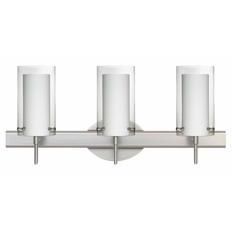 Éclairage pour meuble-lavabo 3 lumières Morena, Transparent, Nickel satiné