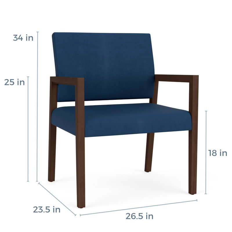 Chaise d'invité surdimensionnée Brooklyn, Noyer Riftwood, Patriot Plus Blue Ridge
