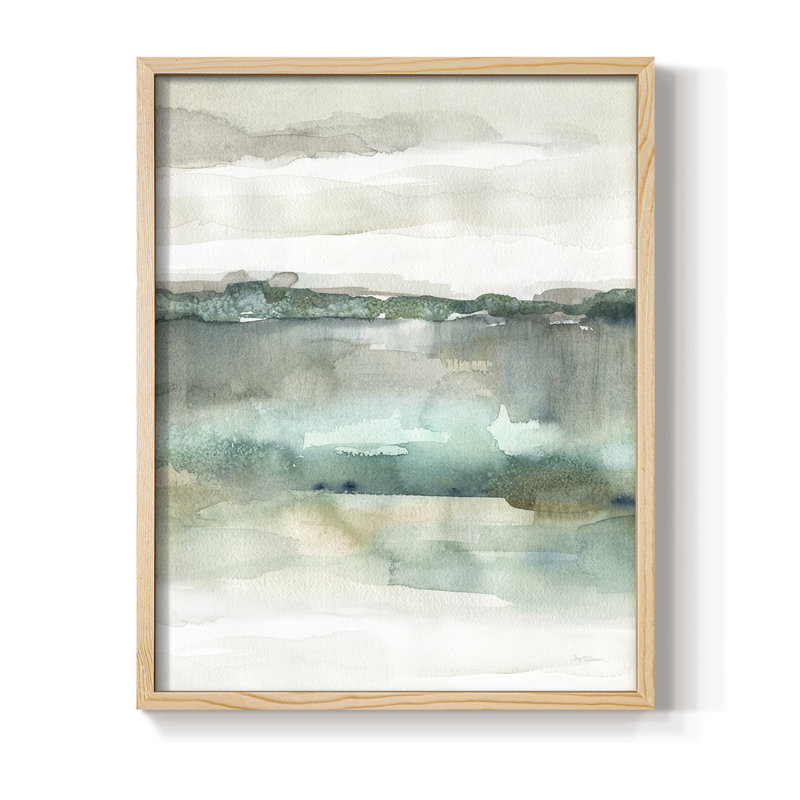 «Soft Emerald Harmony», reproduction encadrée - bois massif, Naturel, H 11 po x l 9 po