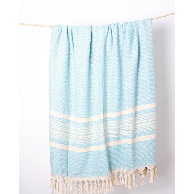 Serviette de bain et de plage Hisar | 100% coton turc biologique | Hammam | Peshtemal | Fouta, Turquoise