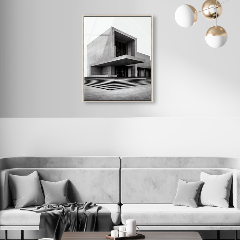 Structural Solitude Print, 46"H x 37"W, Silver Floater Frame