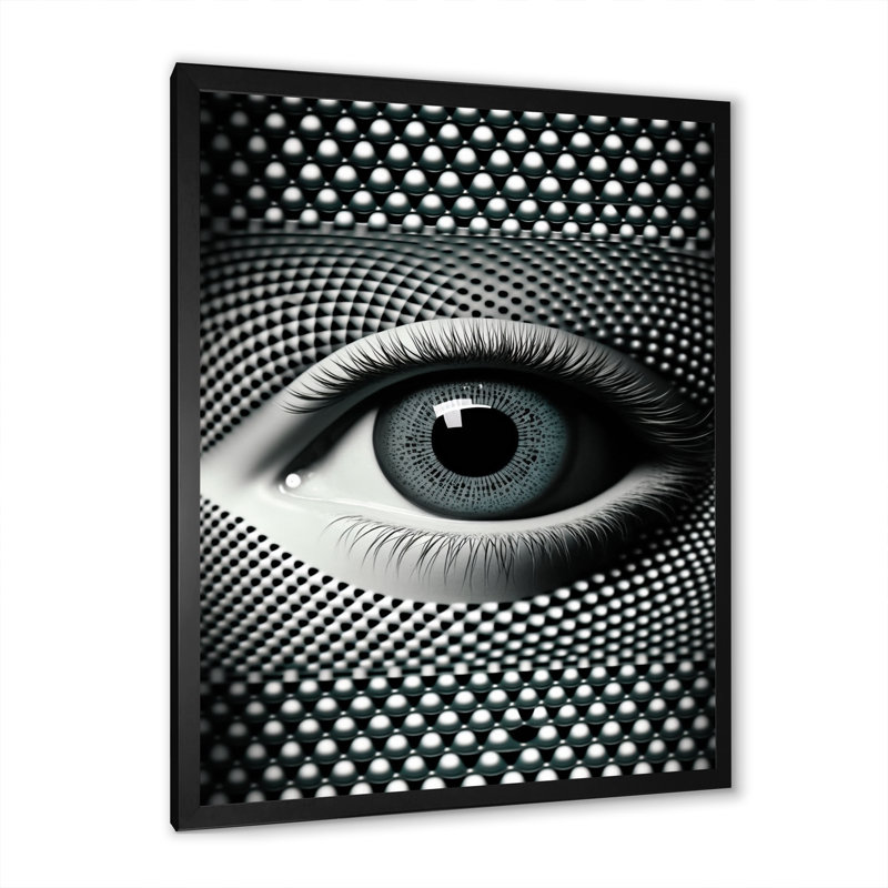 Œil monochrome Kalessa III - reproduction sur toile, L 16 po x H 32 po, Cadre photo noir