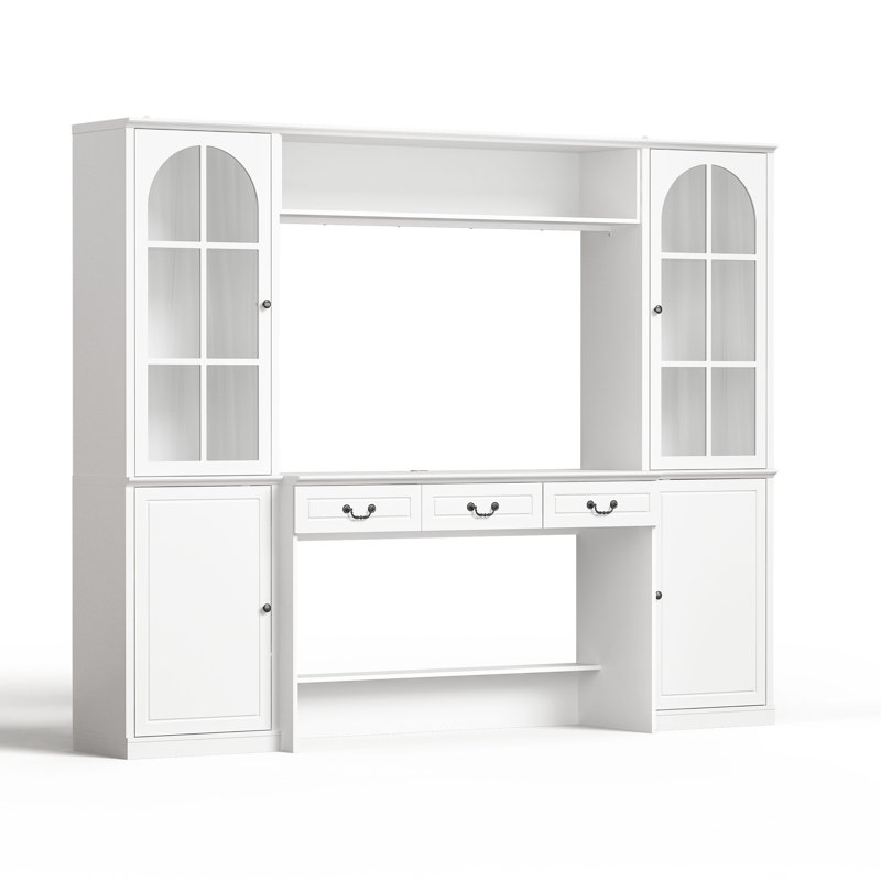 Armoire de rangement autoportante avec portes vitrées, 78,7 po H x 98,4 po L